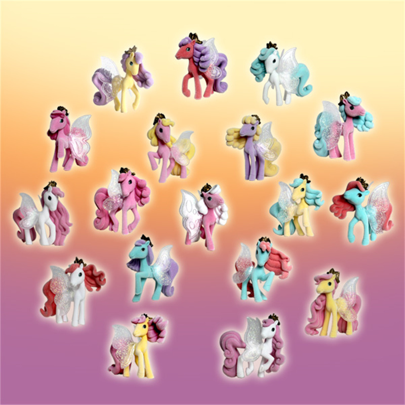 Super Lowest Price Plastic Duck Figure - Elegant Butterfly Pony Wearing A Crown Plastic Mini Pony Figurine with Wings – Weijun