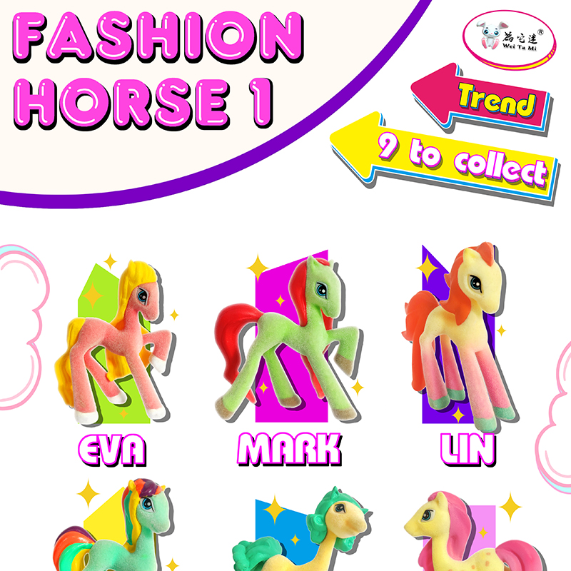 Fashion and Crystal Pony, Weijun ODM Factory Plastic PVC Toys