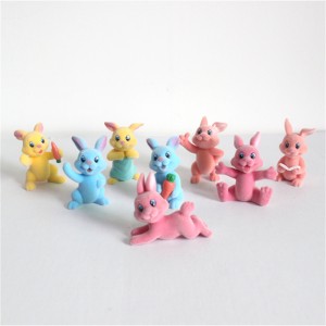 Mini Adorable Plastic PVC With Flocked Kawaii Rabbit Toys For Collect