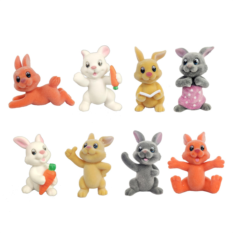 Mini Adorable Plastic PVC With Flocked Kawaii Rabbit Toys For Collect Featured Image