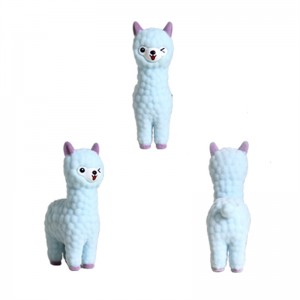 Reasonable price Plastic Chicken Toy - Mini Long Neck Llama Flocking Llama Display Toy – Weijun