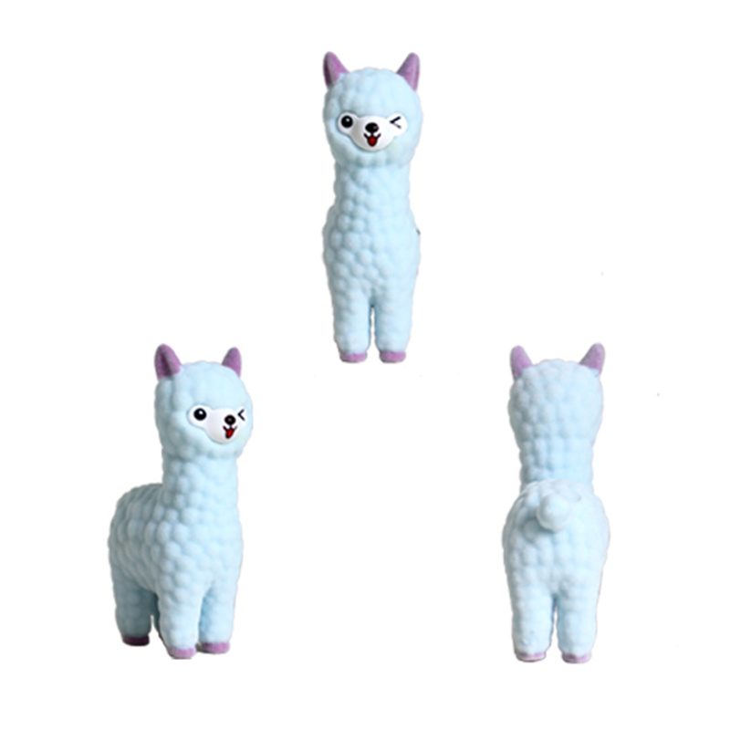 Original Factory Simulation Plastic Toys - Mini Long Neck Llama Flocking Llama Display Toy – Weijun