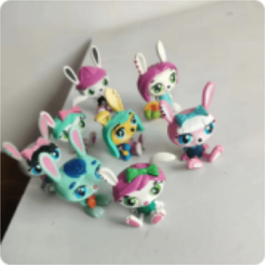 factory low price Plastic 3D Rabbit Figures Gift Vinyl Cartoon Rabbits Figures Toys