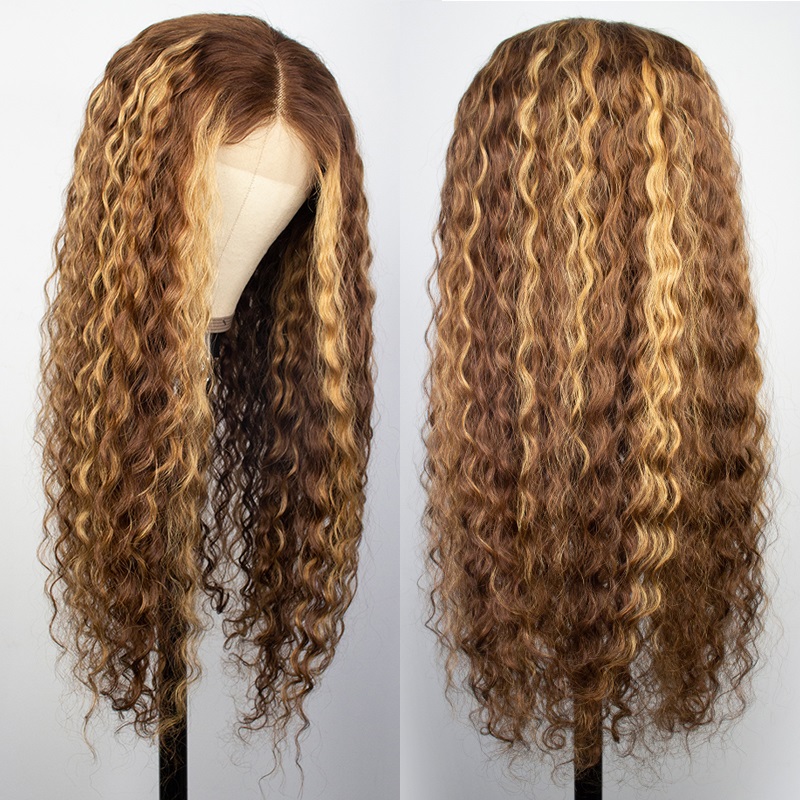 Wk Ombre Brown Kinky Curly Lace Front Closure Wig