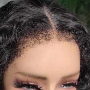 Type 4C Kinky Culry Hairline Pre Plucked HD Lace Wig With Curly Edges