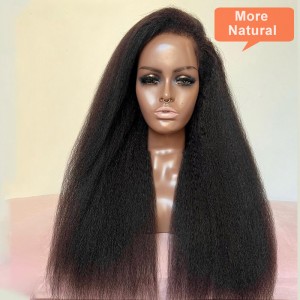 Yaki Straight 13X4 HD Lace Front Wig With Afro Kinky Curly Baby Hair