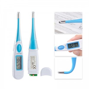 Household medical Digital clinical thermometer oral rectal baby adult flexible tip waterproof large LCD