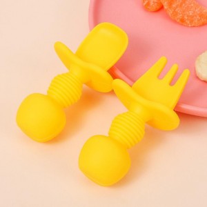Baby Feeding Tools Silicone Fork and Spoon Set Training Utensils