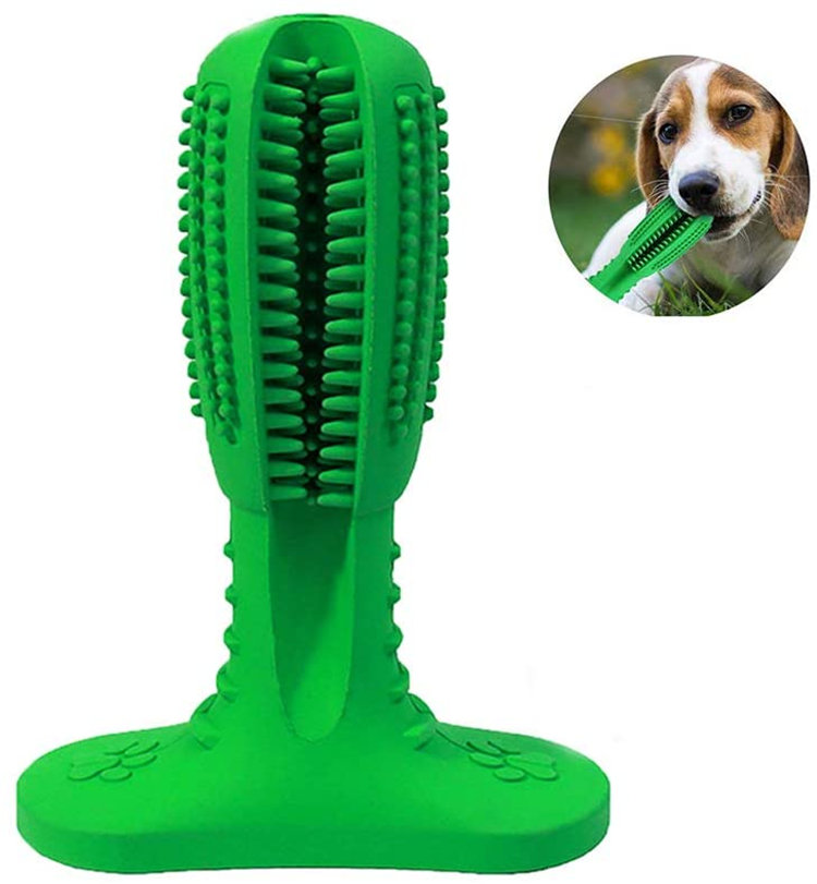 New Bone Shaped Cleaning Teeth Dog Toy Pet Silicone Toothbrush Chew Toys