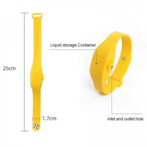 China Wholesale Edge Corner Protector Manufacturers - Watch Shape Hand Wash Split Bracelet Wrist Band Dispenser Silicone Hand Sanitizer Wristband – Weishun
