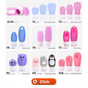 China Wholesale Silicone Foldable Water Bottle Suppliers - Wholesale 100Ml Small Portable Kean Silicone Cute Leak Proof TSA Approved Silicone Travel Bottle Set – Weishun