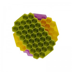 Little Bees Silicone Honeycomb Ice Cube Tray With Lids Flexible Storage Container