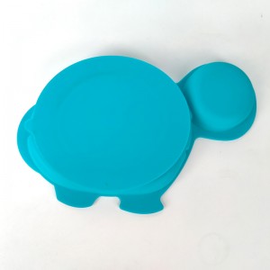 Turtle-Shaped Baby Tray Silicone Divided Baby Plate Snack Table Tray Silicone Placemat Plate For Kids Toddlers With Suction