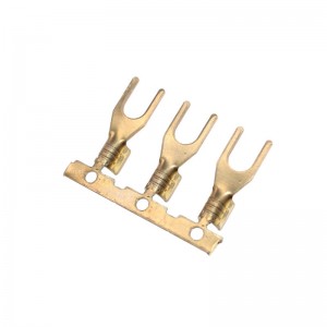 4.2mm Y-type single-foot bare crimping brass tinned non-insulated fork connector for automotive terminal blocks