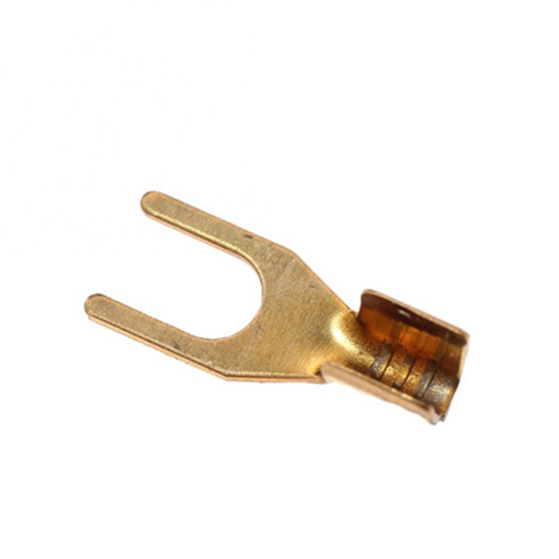 4.2mm Y-type single-foot bare crimping brass tinned non-insulated fork connector for automotive terminal blocks Featured Image