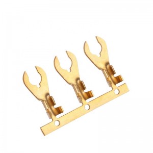 OEM brass Tin plated Stamping Y terminal fork 5.3mm Wire waterproof connector Car fuse crab Pin terminal Block