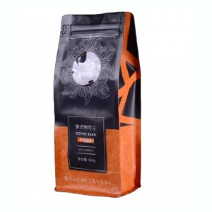 China package supplier Coffee flat bottom pouch with air valve