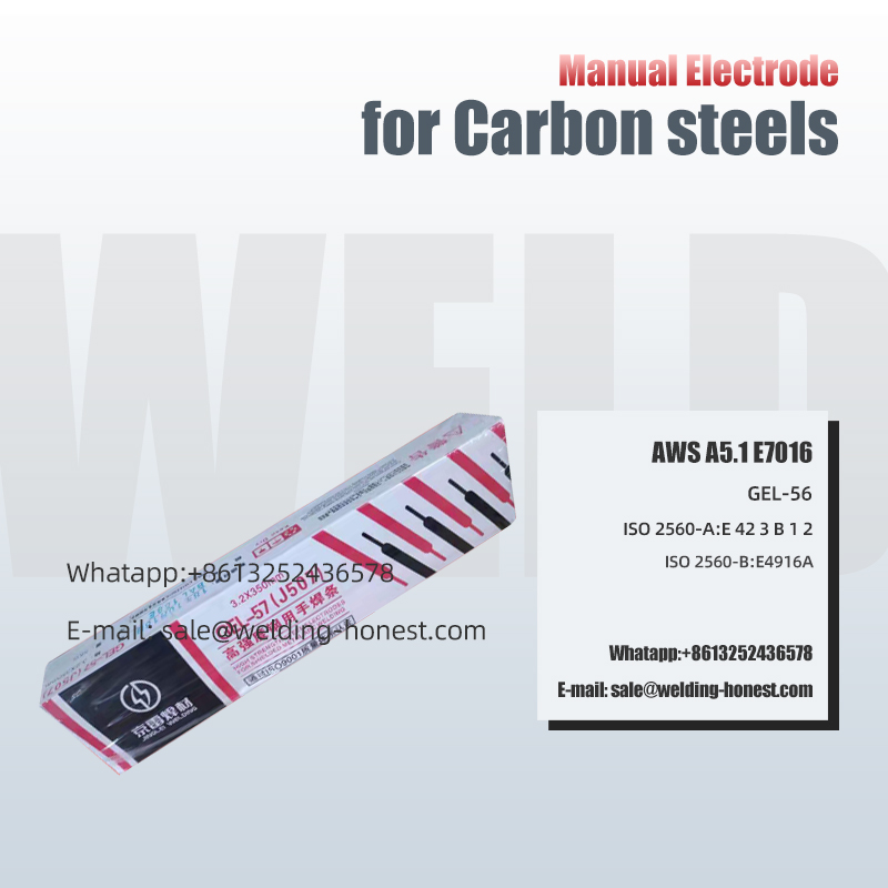 High Carbon steels Manual electrode E7016 metal Jointing data
