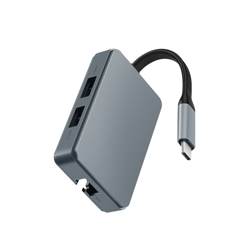 LAIGUANGJIE-US 3.0 USB to 4-Port USB Multi-Function Docking Adapter Color : Black 
