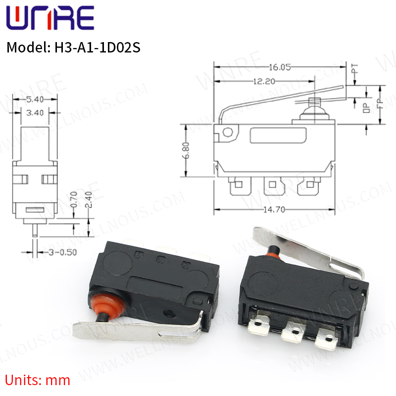 Factory Direct Sale H3-A1-1D02S Waterproof Micro Switch  Self-reset Switch Sensitive Switch