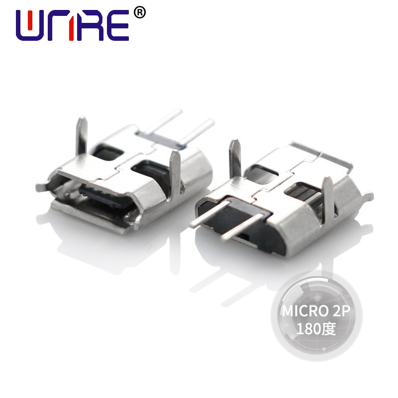 Micro 2P 180 Degrees Socket Connector Charging Connectors For Mobile