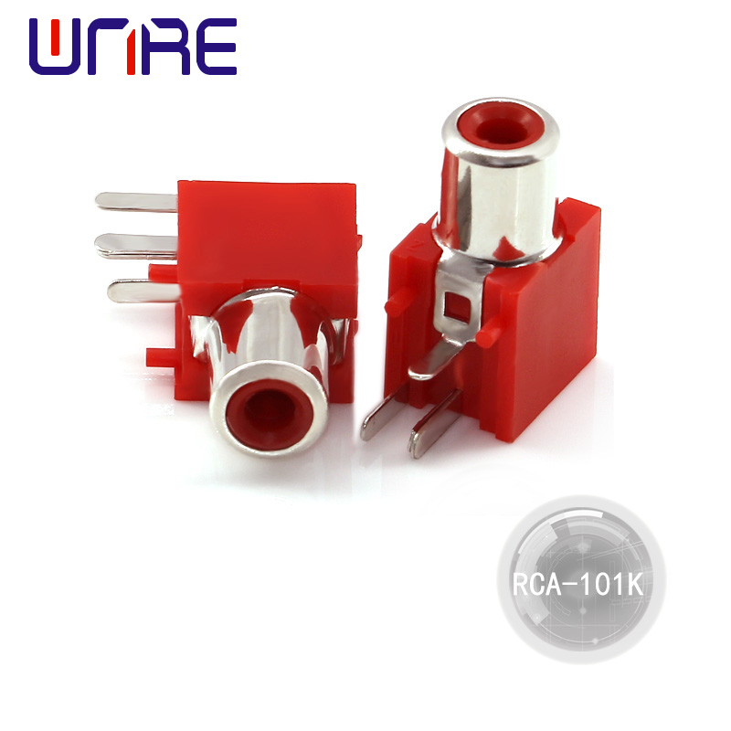 RCA Connector Female Pcb Mount Cable Connector For DVD/TV/CCTV/Home Theatre System/Audio/Video Red/