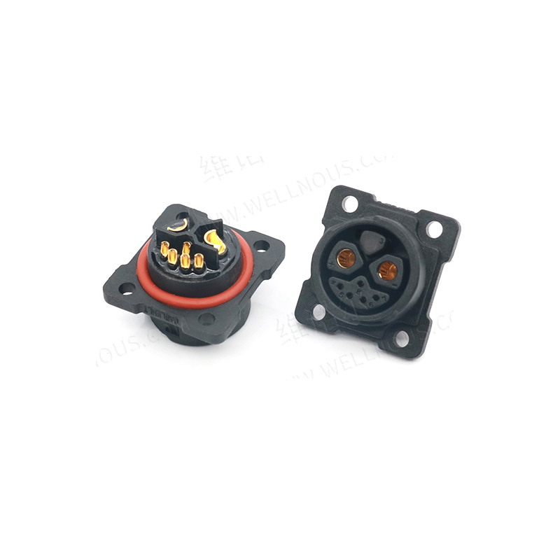 E-BIKE Battery Connector IP67 30-50A Charging Port M25 2+5 Female Square Plug With Cable Scooter Socket e Bike Plug Batteries