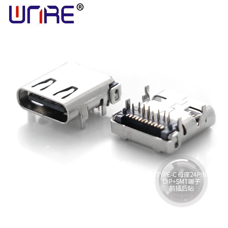 Type-C 24P DIP/SMT Female Connector Type C Charging Socket For Mobile Charge Factory