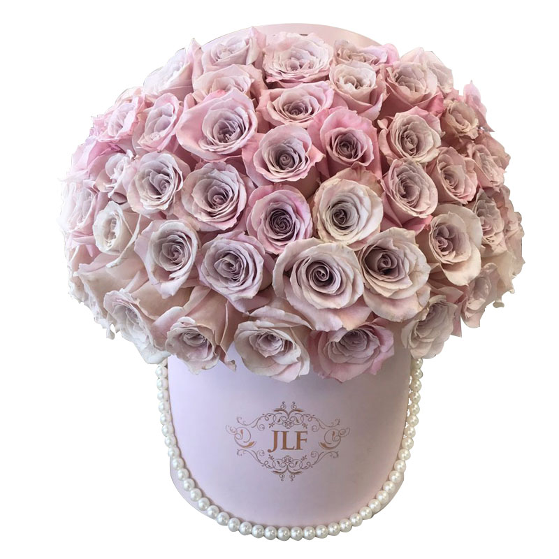 luxury round flower girl proposal boxes wedding flower shadow box wholesale