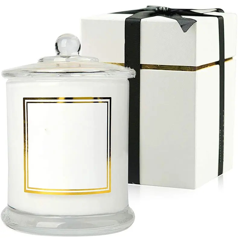 Luksuzni kozarec za sveče po meri s pokrovom in darilno škatlo Škatla za sveče