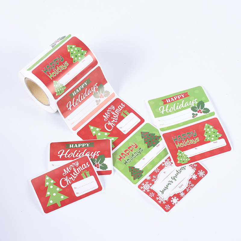 Wholesale printing size self-adhesive Christmas Stickers