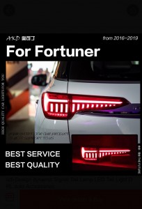 Fortuner redesigned tail light stop lamp for fortuner