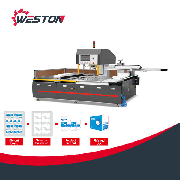 Weston WSTQF-1080 Automatic Paper Box Cup Tags Label Waste Stripping Machine