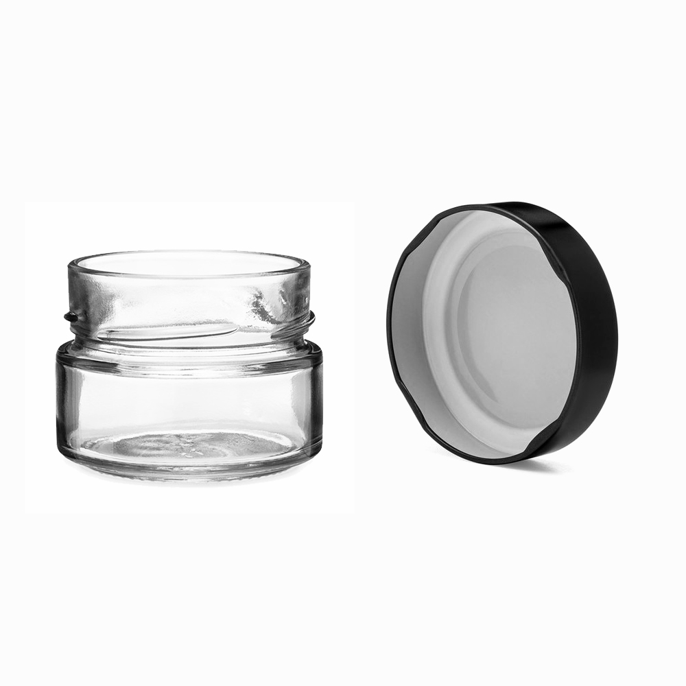 Customized Shape 106ml 212ml 314ml Honey Juice Glass Storage Jar with Deep  Metal Lid - China Glass Jar, Round Glass Jar