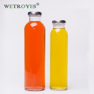 10 oz 300ml Cylinder Glass Beverage Juice Bottle with Twist Cap
