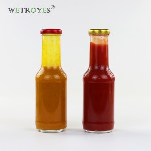 New 10 oz 300ml Empty Glass Hot Sauce Bottle Tomato Sauce Bottles With Metal Lid
