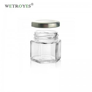 Magnetic Spice Jars Hexagon Glass Spice Jars With Stainless Steel Strong Magnet Lids