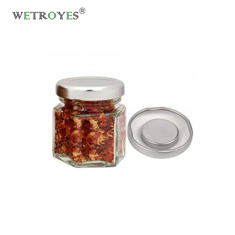 Recycled 2oz 8oz Hexagonal Glass Spice Jar 45ml Honey Jar Clear