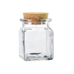 200ml Square Glass Candle Jar with Cork for Candle