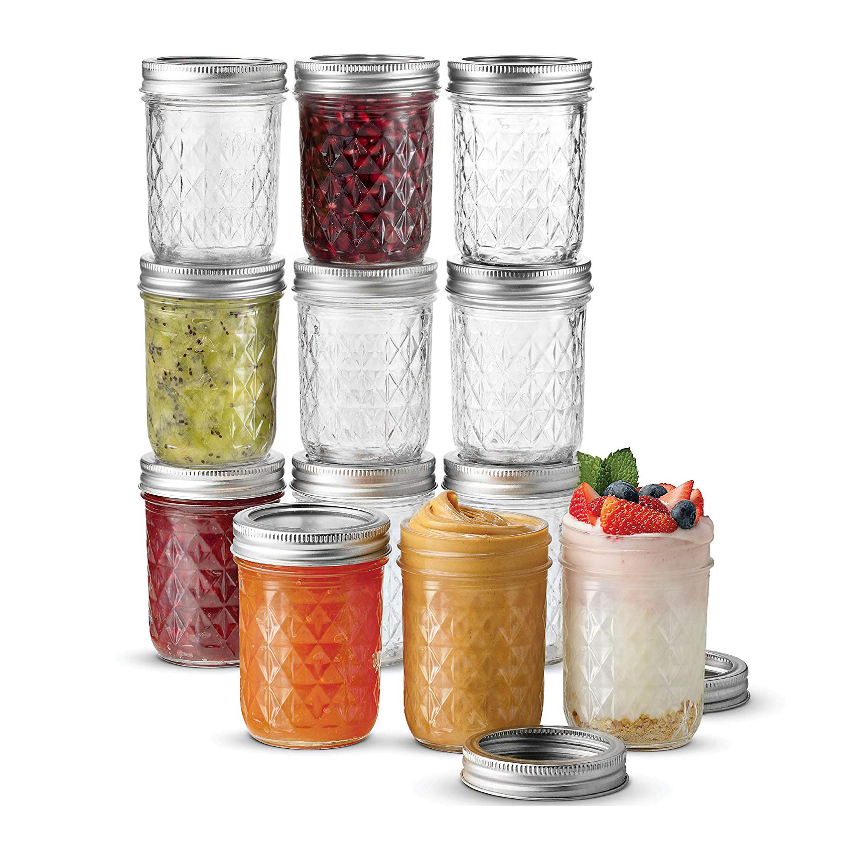 Regular Mouth 4oz 8oz 12oz 16oz 32oz Jelly Jam Food Storage Glass Mason Jar  with Lids and Bands - China Glass Jar, Mason Jar