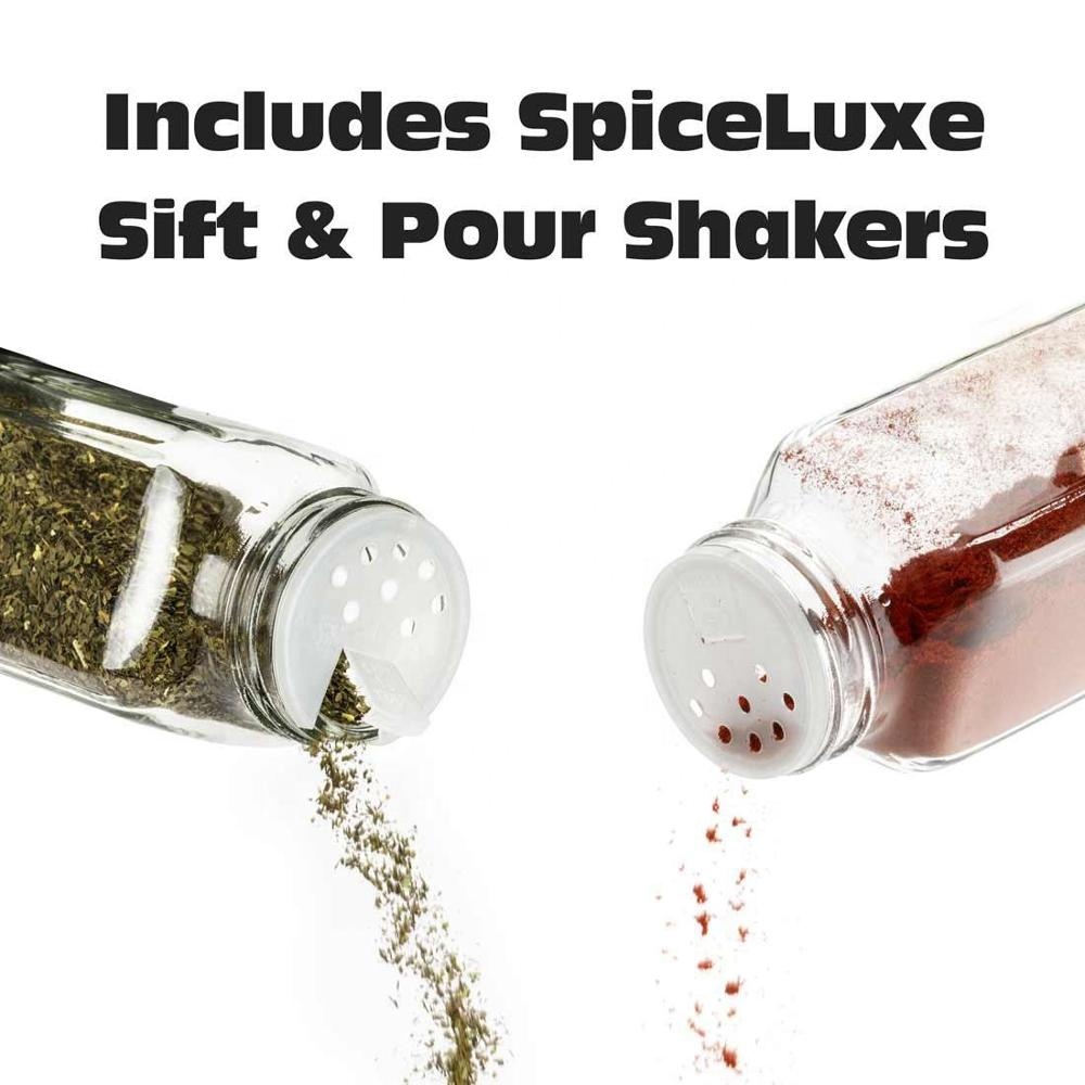 Wholesale clear square 8oz plastic spice jars with shaker lids