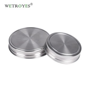 Airtight Seal Canning Mason Jar Silver Stainless Steel 70mm Regular Mouth Mason Jar Lids with Silicone Ring