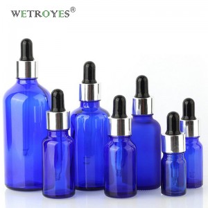 Cobalt Blue Cosmetic Glass Packaging Drop Glass for Essential Oil