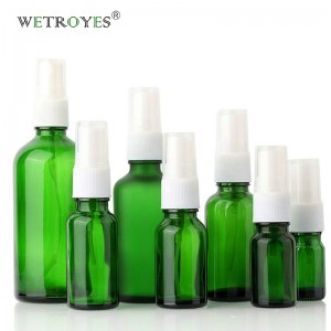Green Glass Bottle for Essential Oil with Mist Sprayer