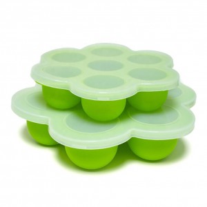Non-toxic FDA approved Silicone Storage Container Baby Food Freezer Tray with Clip-on Lid
