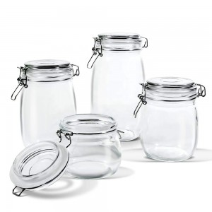500ml 700ml 1000ml Clip Lids Glass Jars for Jam Honey