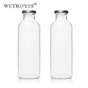 16oz 480ml Cylinder Glass Bottle with Metal Lid for Cold Brew Coffee Tea Kombucha
