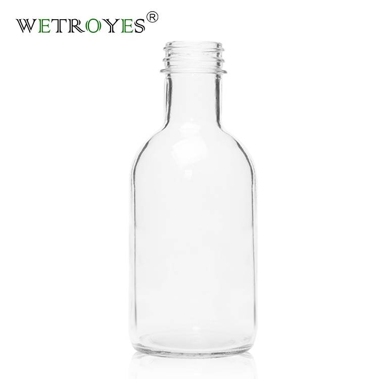 12 oz Clear Glass Stout Bottles w/ White Metal Caps