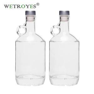 Moonshine Glass Liquor Bottles 750ml with Cork Stopper