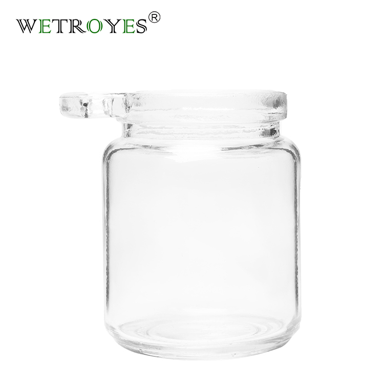 Glass Jar with Wooden Spoon 4, 8.5oz